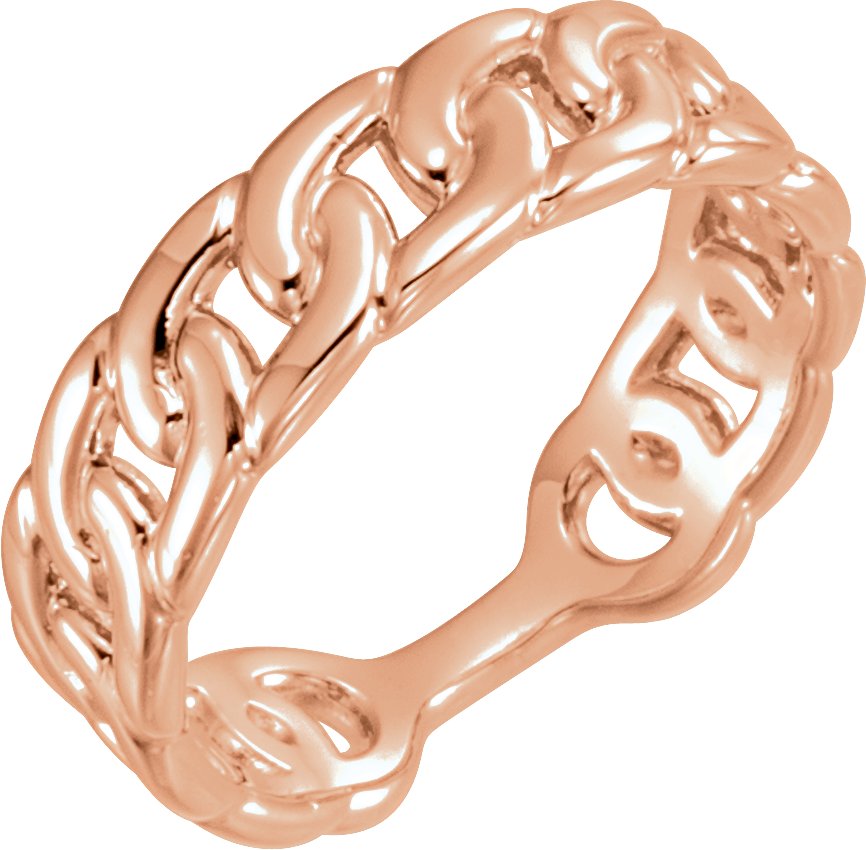 14K Rose Interlocking Stackable Link Ring Ref. 12485442