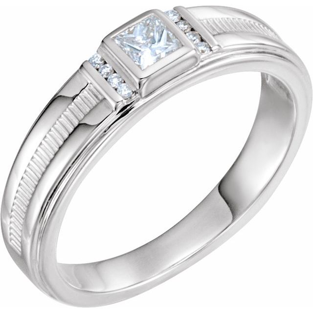 Platinum 1/3 CTW Natural Diamond Ring
