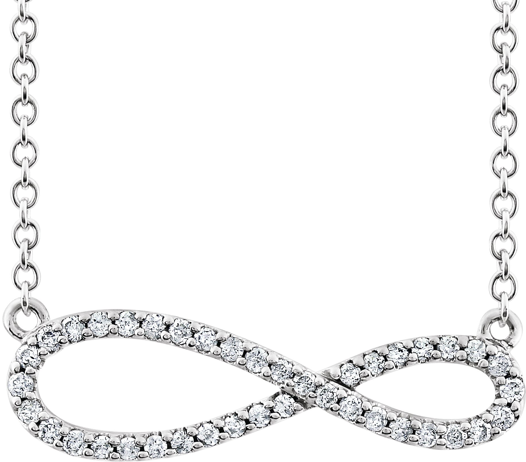 14K White 1/4 CTW Diamond Infinity-Inspired 16-18