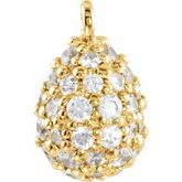 Pear Shape Pave Cluster Dangle for Round Stones