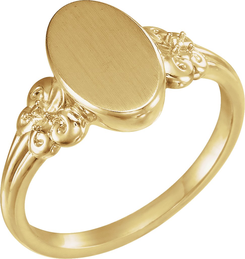 Oval Fleur-de-lis Signet Ring 