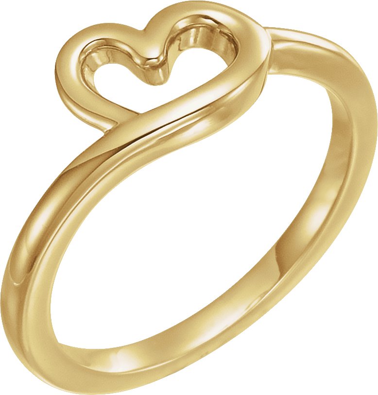 14K Yellow Heart Youth Ring