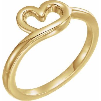 14K Yellow Heart Youth Ring