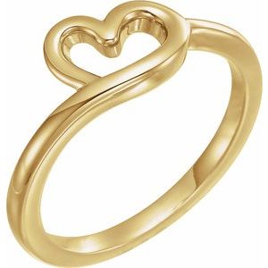 14K Yellow Youth Heart Ring 