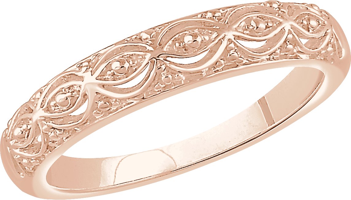 14K Rose Sculptural Band 