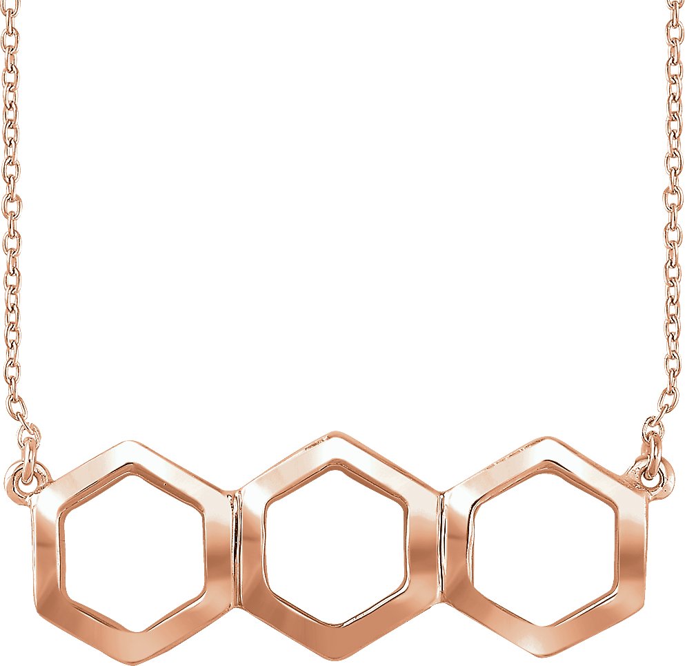 14K Rose Geometric 16-18" Necklace 