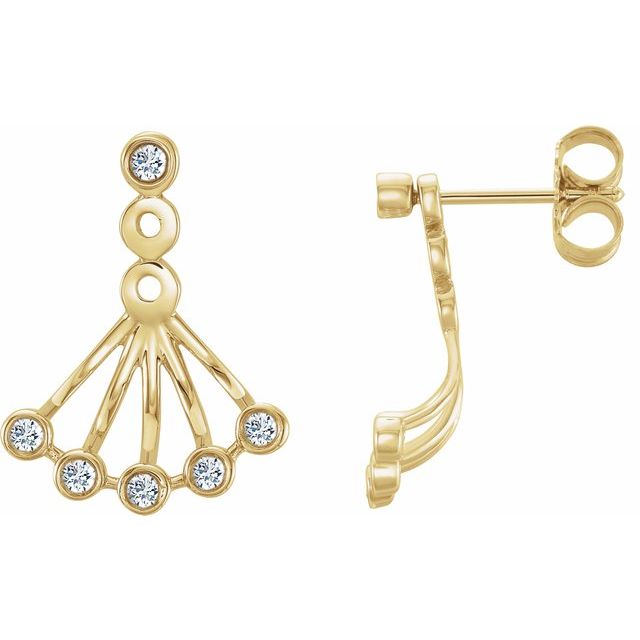 14K Yellow 1/6 CTW Diamond Earrings