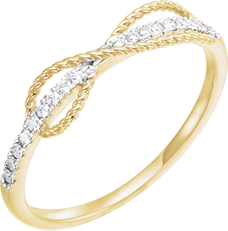 14K Yellow 1/10 CTW Diamond Infinity-Inspired Ring