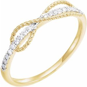 14K Yellow 1/10 CTW Natural Diamond Infinity-Inspired Ring 