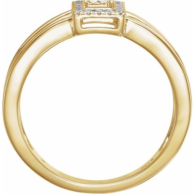 14K Yellow .10 CTW Natural Diamond Geometric Ring 