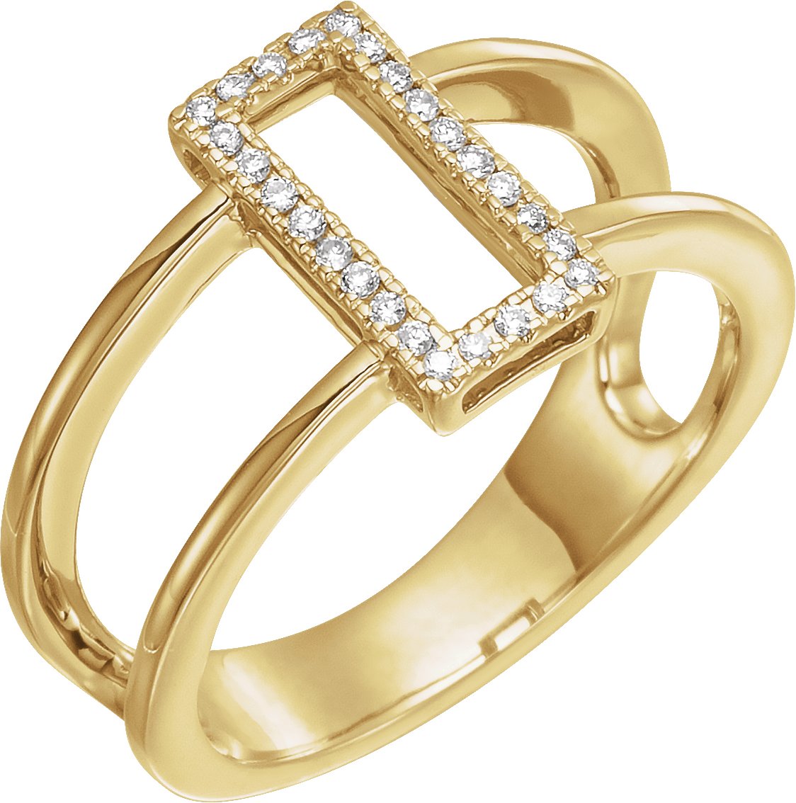 14K Yellow .10 CTW Natural Diamond Geometric Ring 