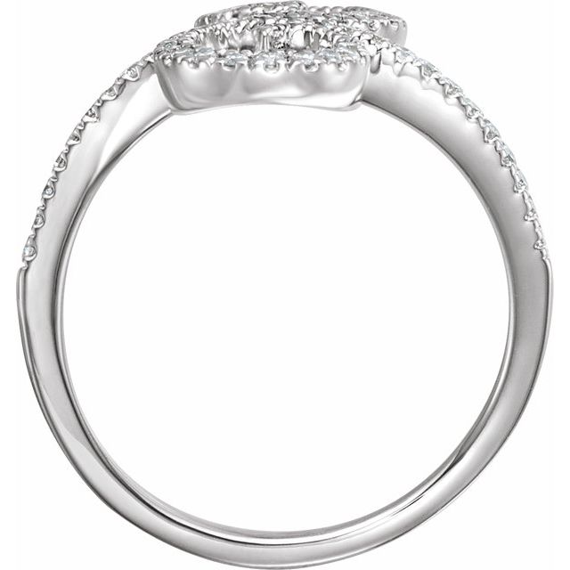 14K White 1/3 CTW Diamond Swirl Ring