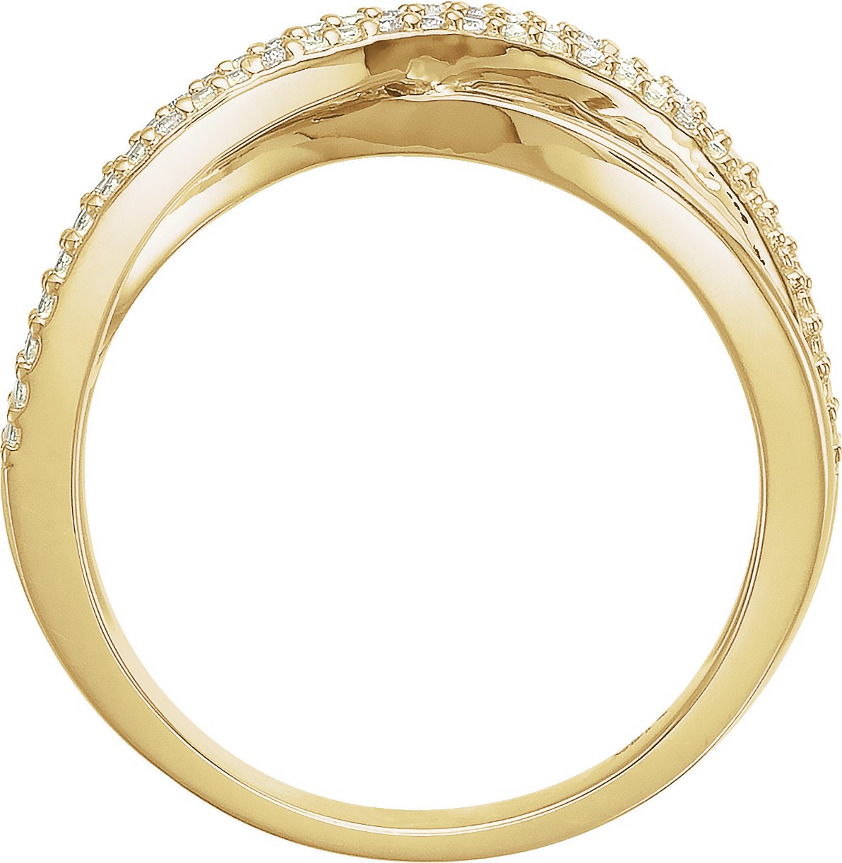 14K Yellow .06 CTW Diamond Criss-Cross Ring