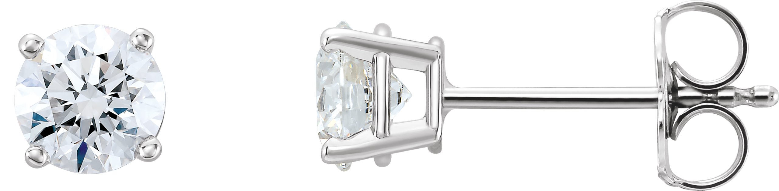 14K White 1 CTW Lab-Grown Diamond Stud Earrings