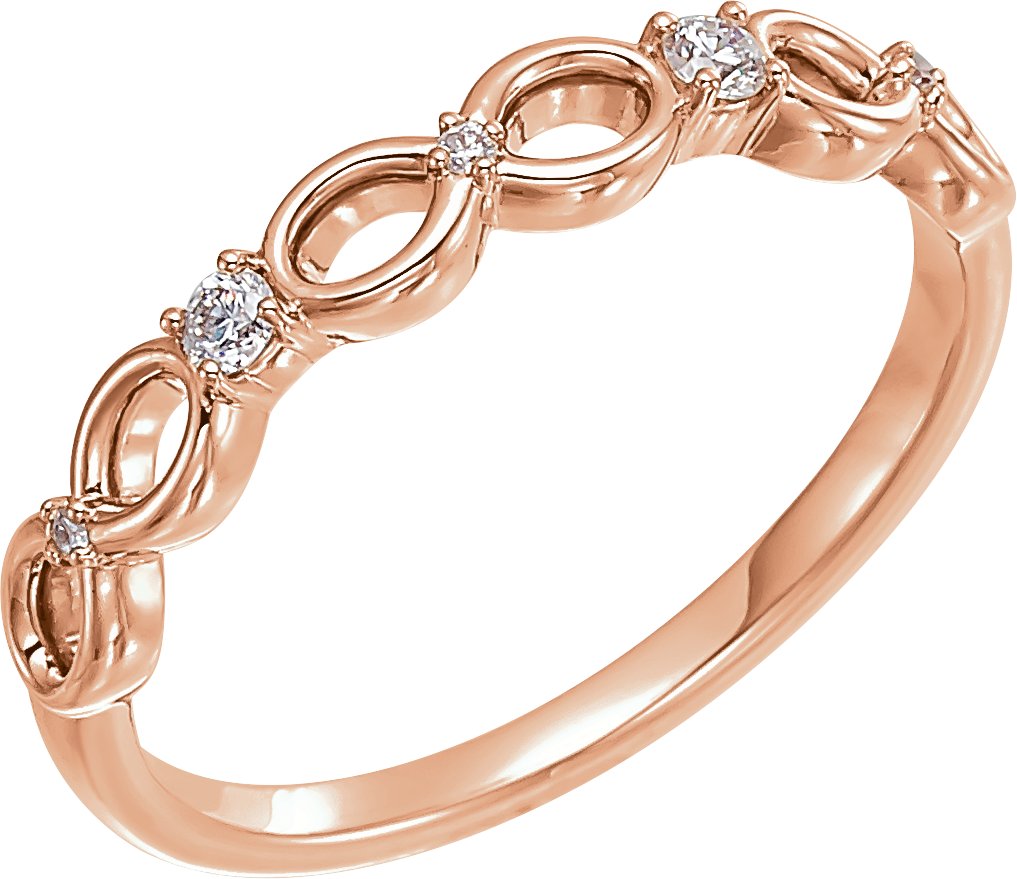 14K Rose .08 CTW Natural Diamond Infinity-Inspired Ring