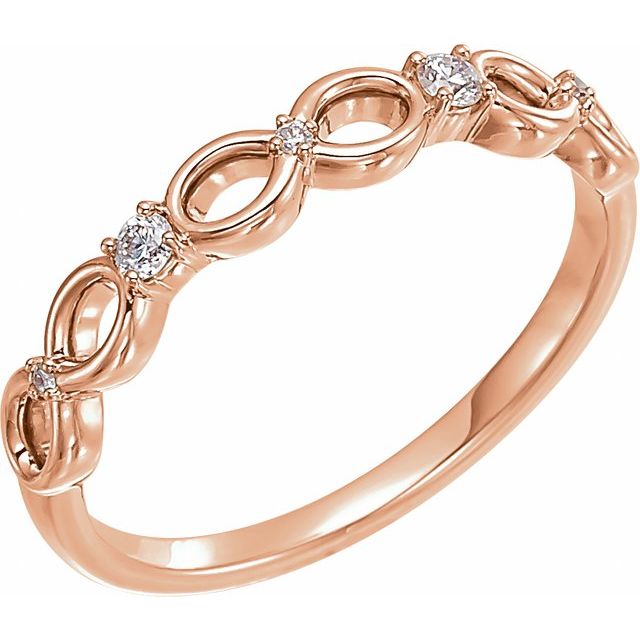 14K Rose .08 CTW Diamond Infinity-Inspired Ring
