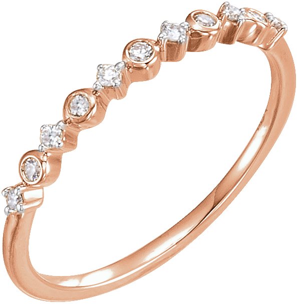 14K Rose 1/10 CTW Diamond Ring Size 7 