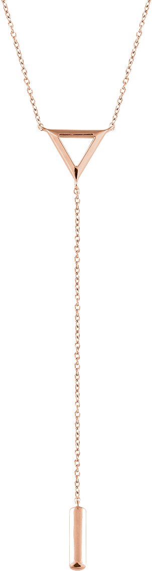 14K Rose Triangle & Bar Y 16-18" Necklace