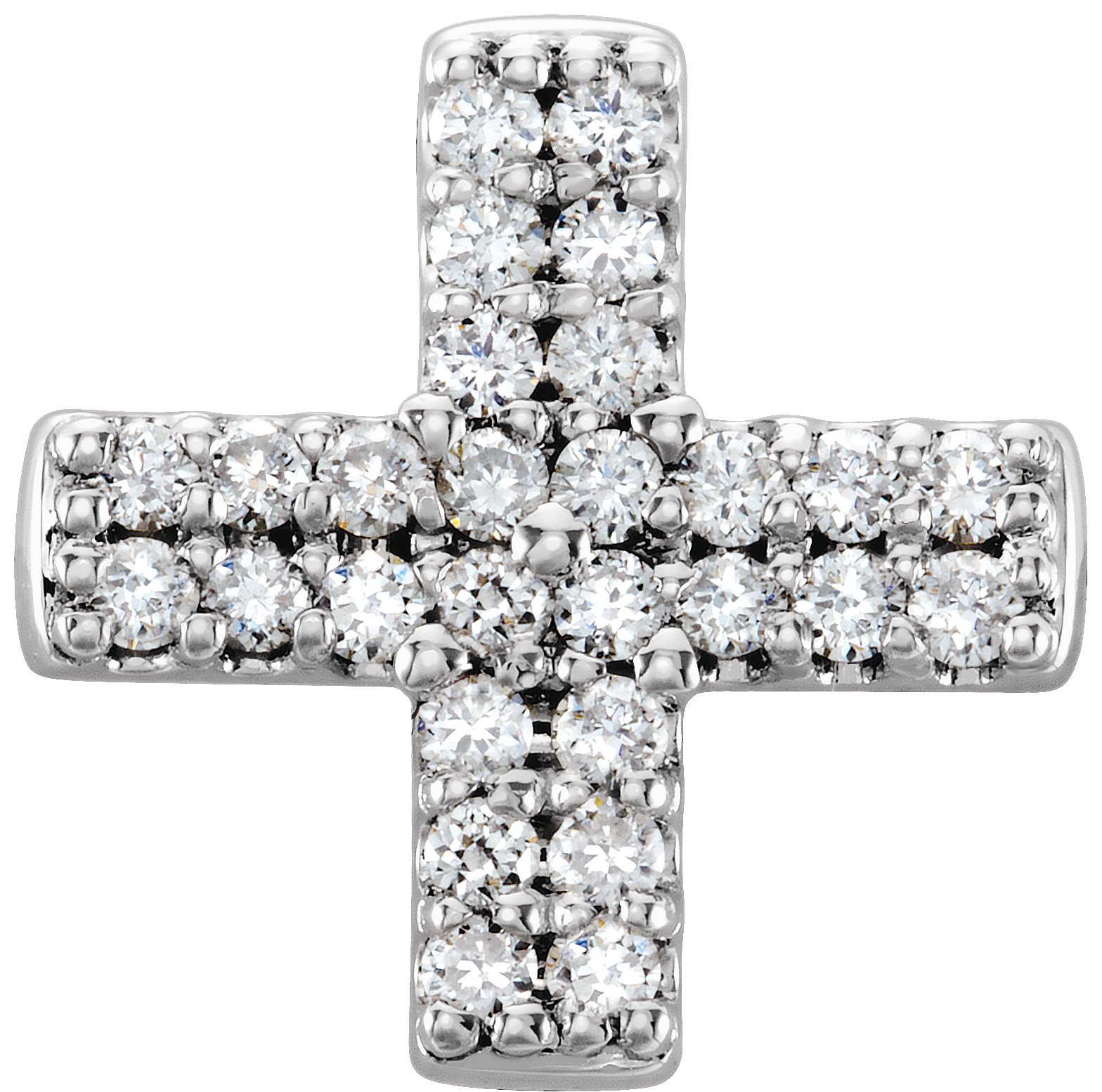 14K White .07 CTW Natural Diamond Cross Pendant