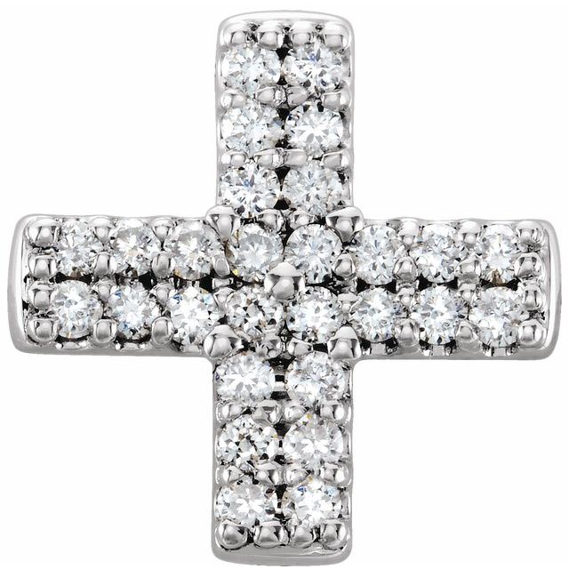 14K White .07 CTW Diamond Cross Pendant
