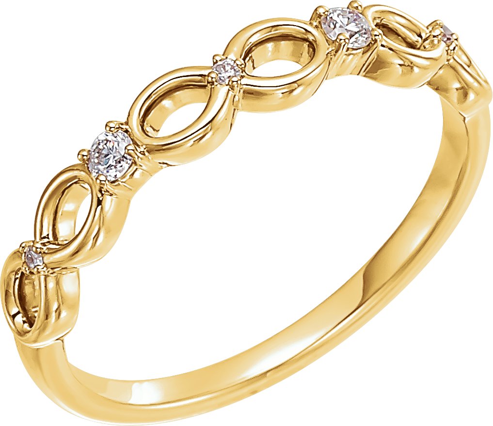 14K Yellow .08 CTW Natural Diamond Infinity-Inspired Ring