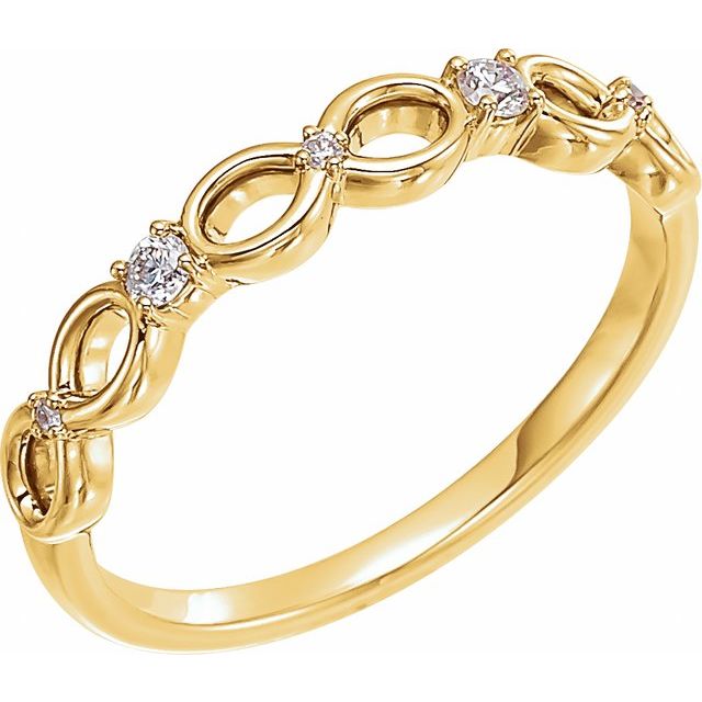 14K Yellow .08 CTW Diamond Infinity-Inspired Ring