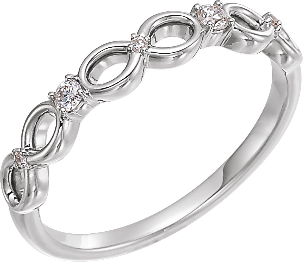 14K White .08 CTW Diamond Infinity-Inspired Ring