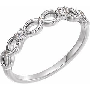 Sterling Silver .08 CTW Natural Diamond Infinity-Inspired Ring