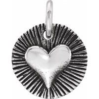 Sterling Silver Radiant Heart Charm 