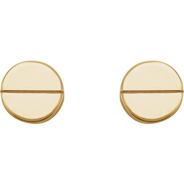 14K Yellow 4.9 mm Geometric Friction Closure Earrings