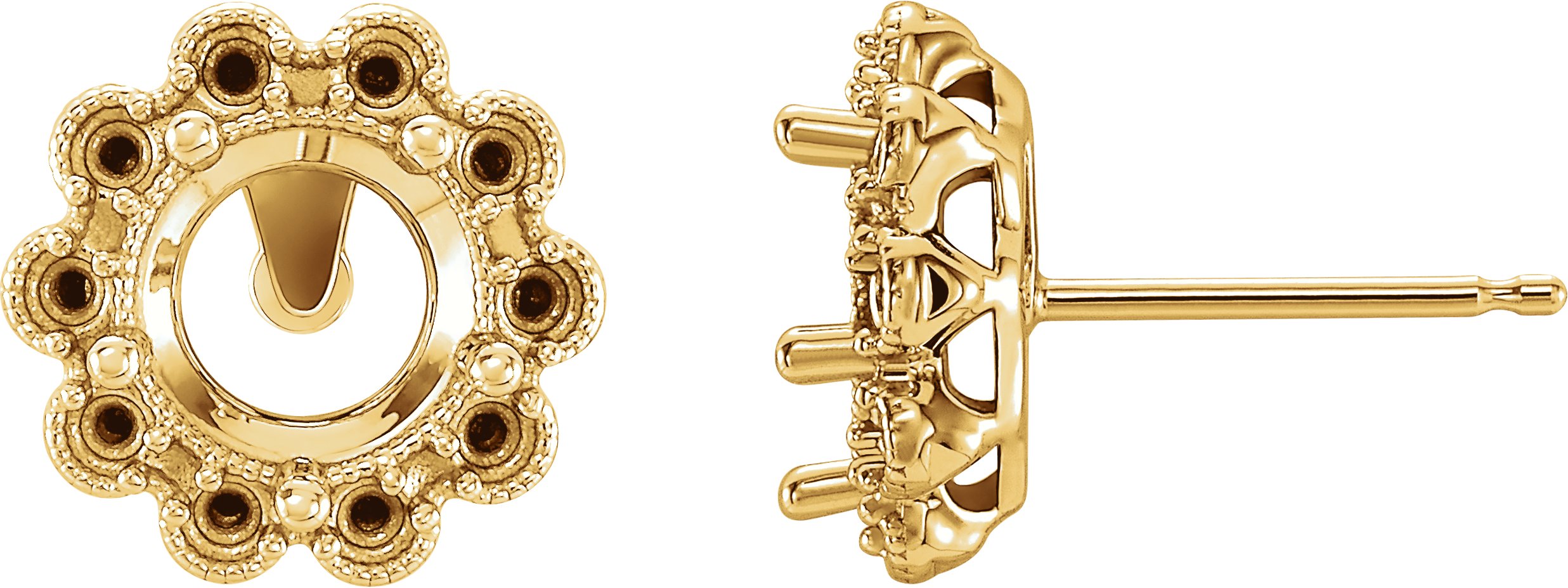 Round 4-Prong Halo-Style Earrings