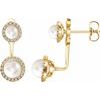 14K Yellow Freshwater Cultured Pearl and .20 CTW Diamond Halo Style Earrings Ref. 12784027