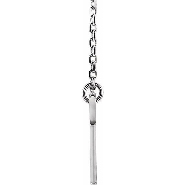 Sterling Silver Engravable Sideways Cross 16-18 Necklace
