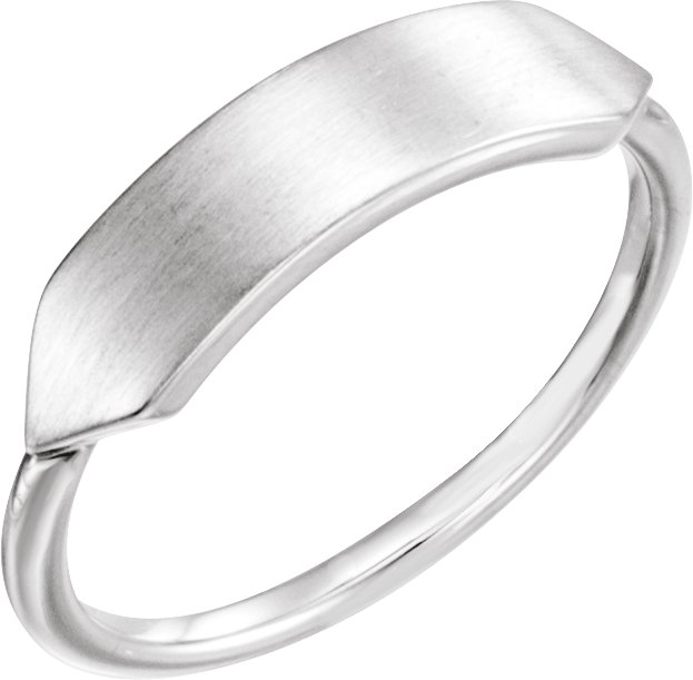 Platinum 19.7x5 mm Geometric Signet Ring