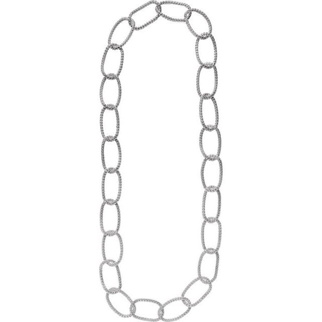 Sterling Silver 21 mm Mesh Link 35" Chain