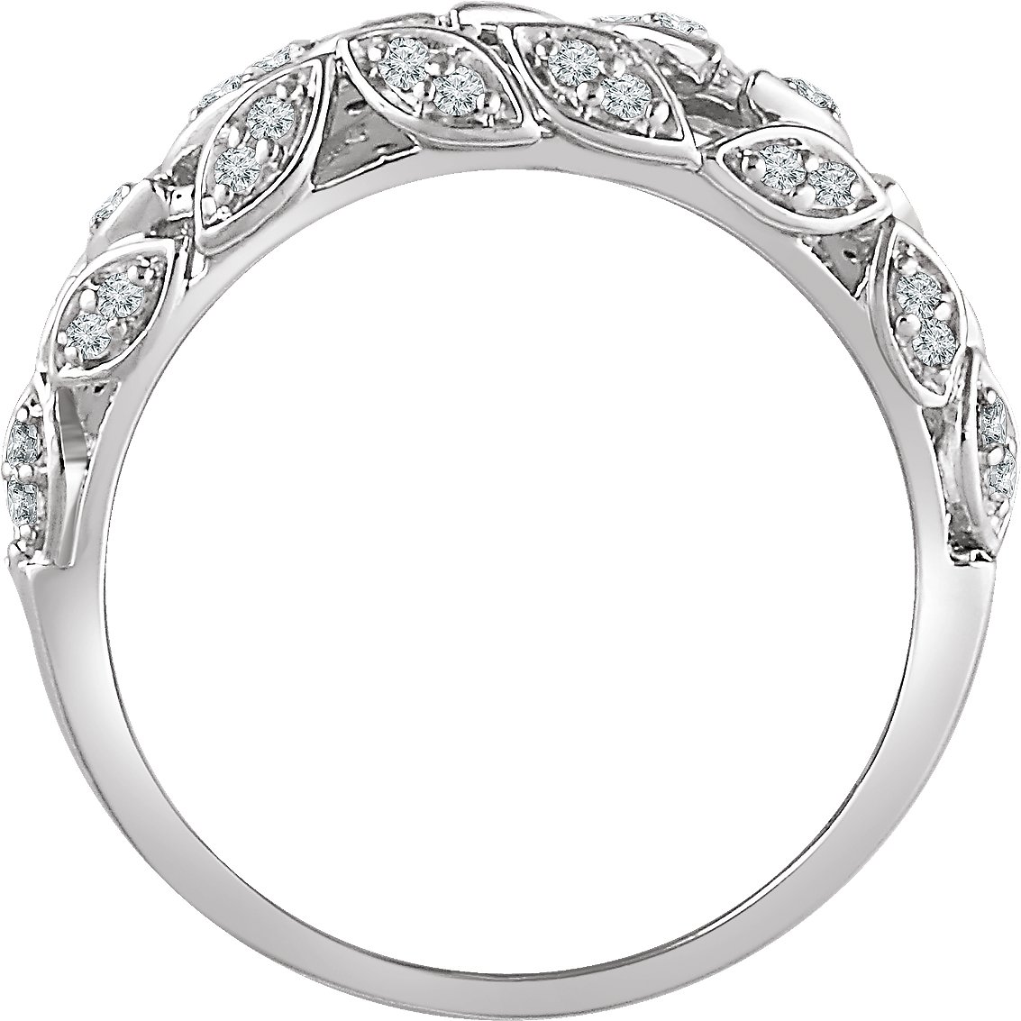 14K White 1/2 CTW Natural Diamond Leaf Ring