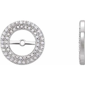14K White 1/3 CTW Natural Diamond Earring Jackets