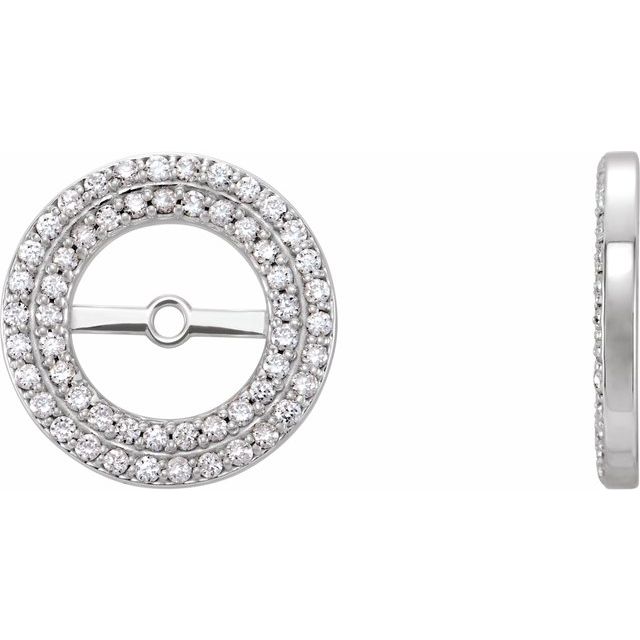 14K White 1/3 CTW Diamond Earring Jackets