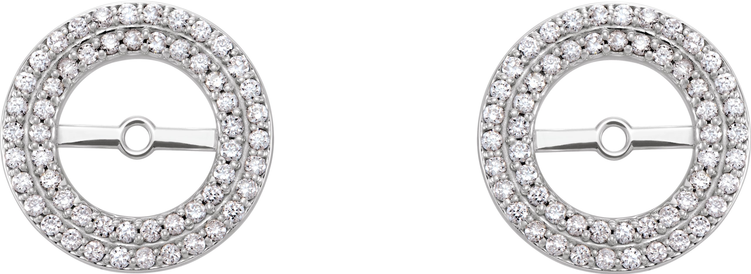 14K White 1/3 CTW Diamond Earring Jackets