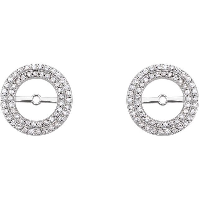 14K White 1/3 CTW Diamond Earring Jackets