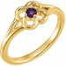 14K Yellow Natural Amethyst Youth Flower Ring