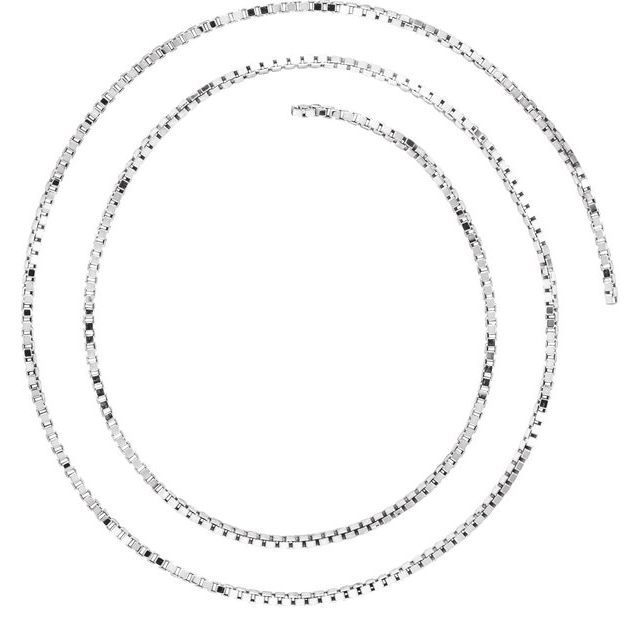 Sterling Silver 1.3 mm Diamond-Cut Box Chain by the Inch