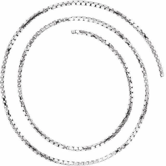 Sterling Silver 1.75 mm Diamond-Cut Box Chain by the Inch
