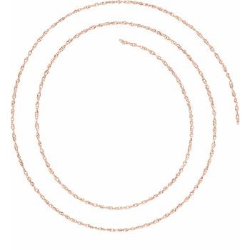 18K Rose Solid Rope Per Inch Chain Ref. 15160040