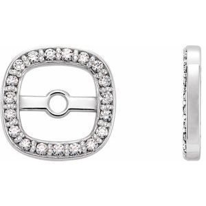 14K White 1/10 CTW Natural Diamond Halo-Style Earring Jackets