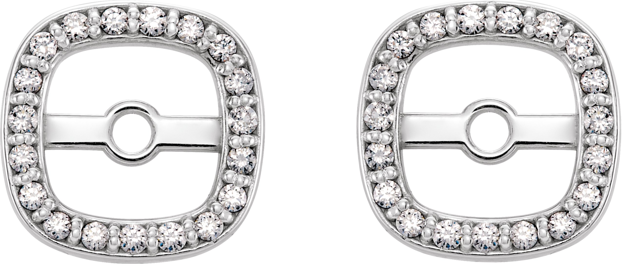 14K White 1/10 CTW Diamond Halo-Style Earring Jackets