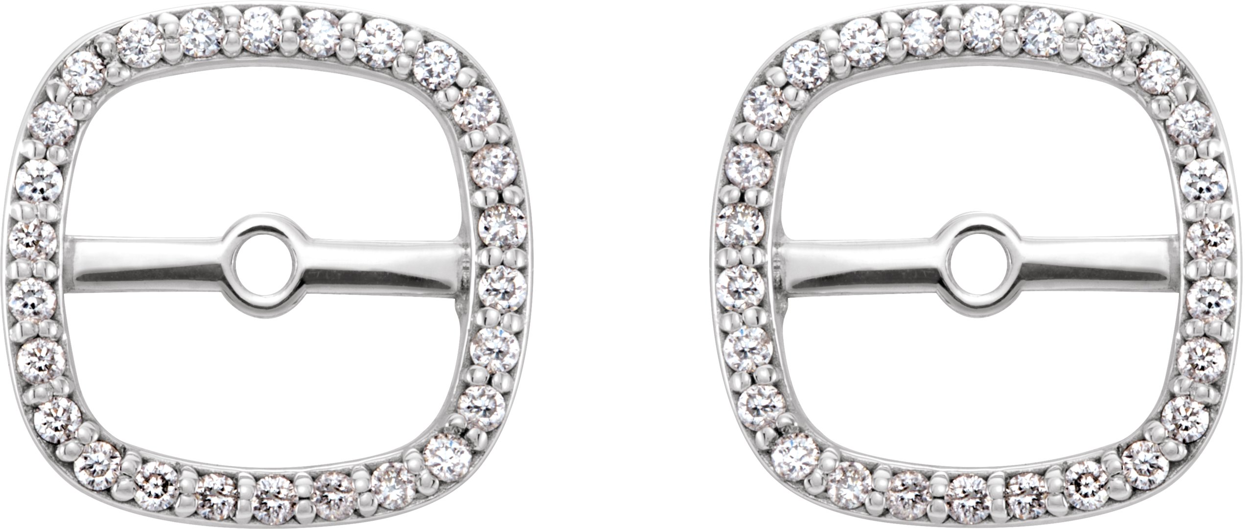 14K White .08 CTW Diamond Halo-Style Earring Jackets