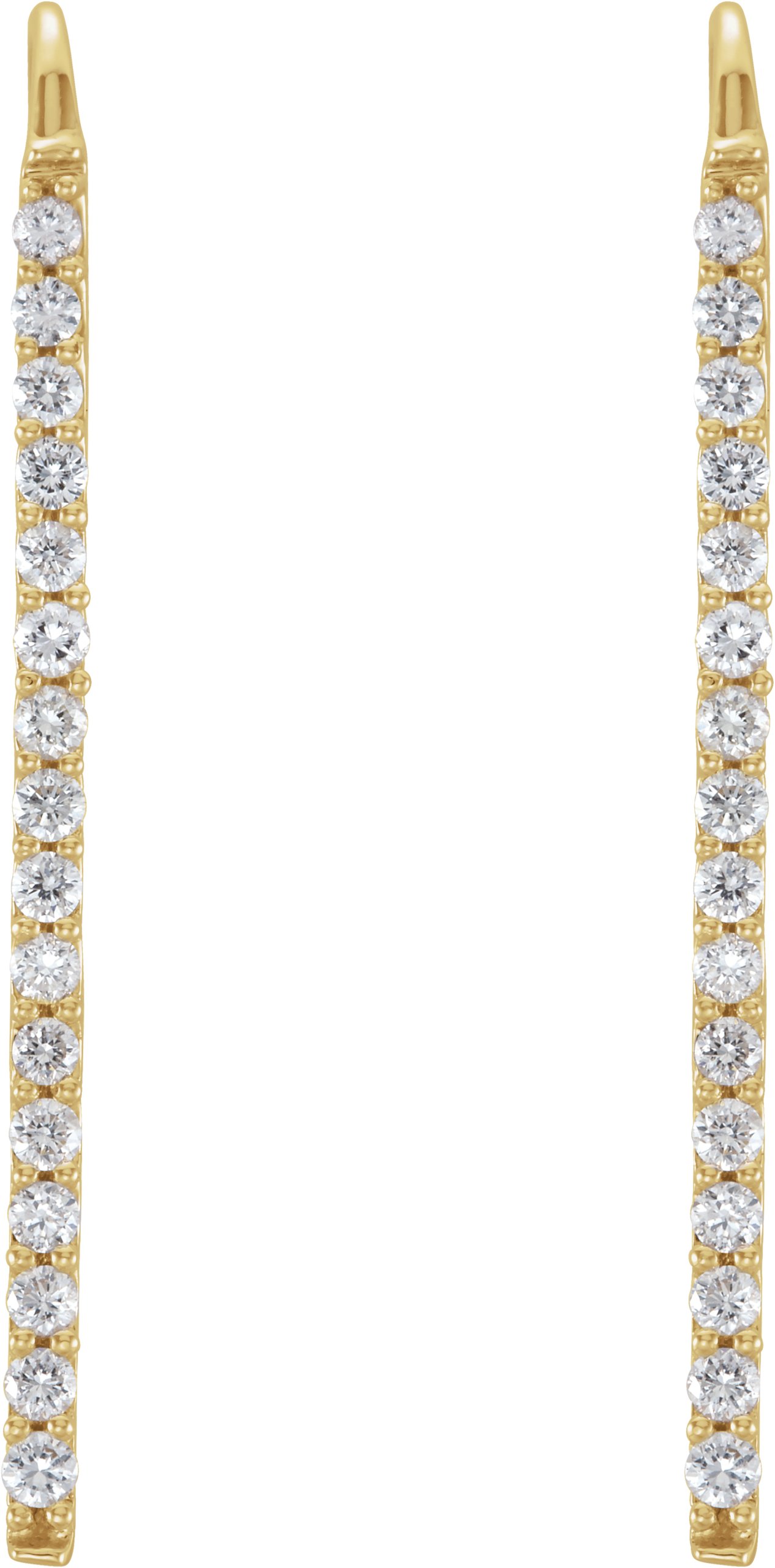 14K Yellow 1/3 CTW Diamond Bar Earrings 