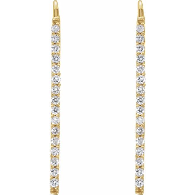 14K Yellow 1/3 CTW Natural Diamond Bar Earrings