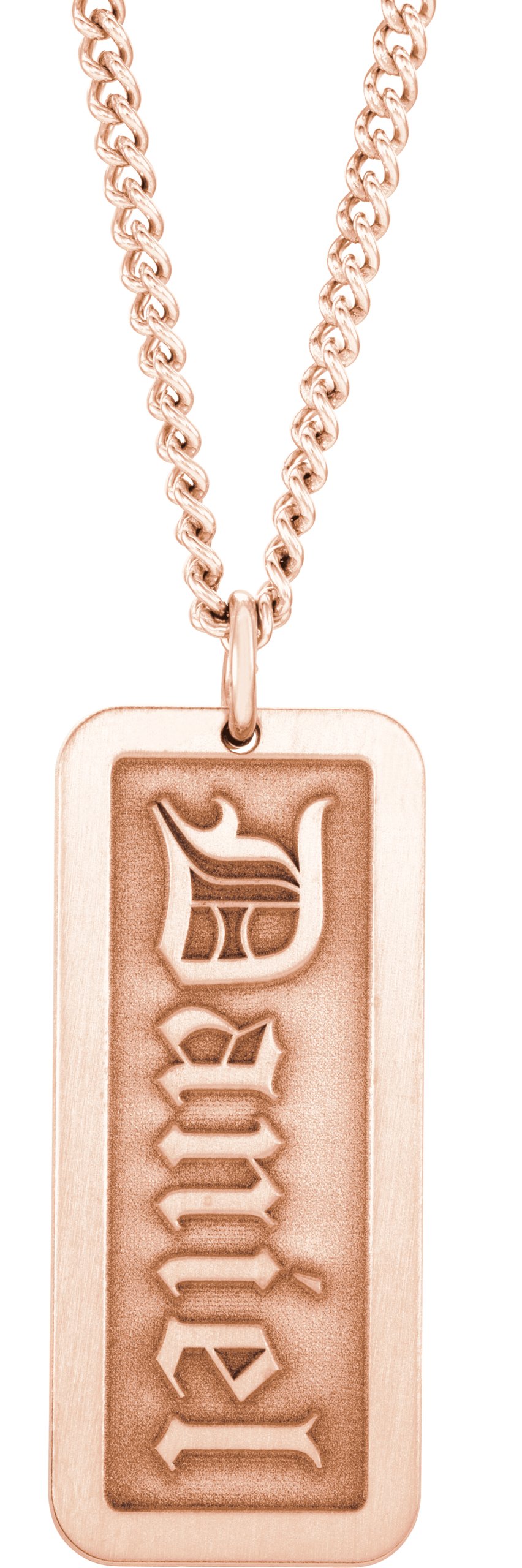 Old English Monogram Dog Tag Necklace